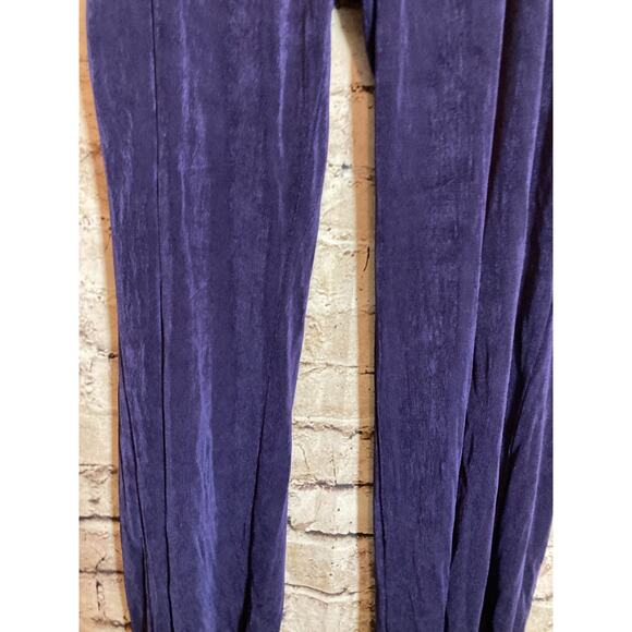 Chico's Slinky Pants Womens XXL Acetate Deep Purple Elastic Waist Ultra Stretch - Picture 6 of 15